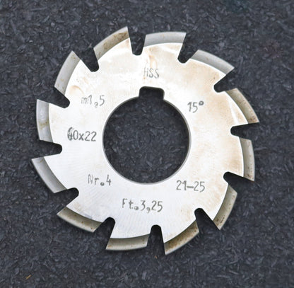 Bild des Artikels DOLD-Zahnformfräser-m=-1,5mm-No.-4-für-Z=-21-25-EGW-15°-gear-profile-cutter