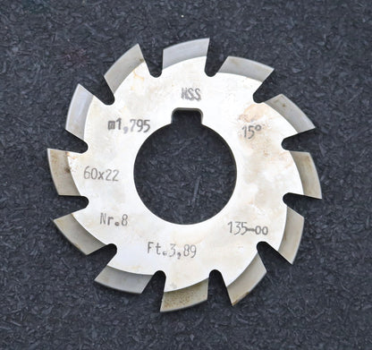 Bild des Artikels DOLD-Zahnformfräser-m=-1,795mm-No.-8-für-Z=-135-00-EGW-15°-gear-profile-cutter