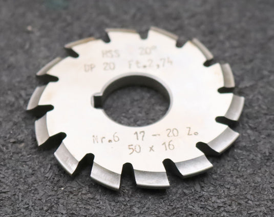 Bild des Artikels DOLD-Zahnformfräser-gear-profile-cutter-DP-20-No.-6--Z=-17-20-EGW-20° Ø50x16mm