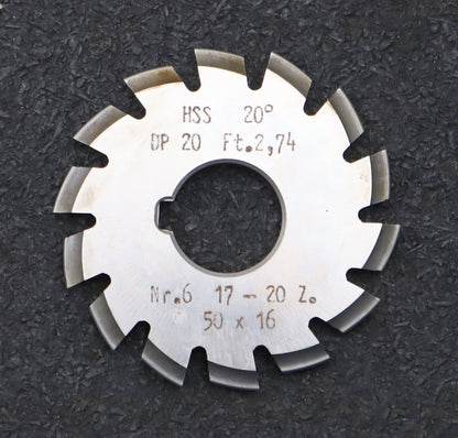 Bild des Artikels DOLD-Zahnformfräser-gear-profile-cutter-DP-20-No.-6--Z=-17-20-EGW-20° Ø50x16mm