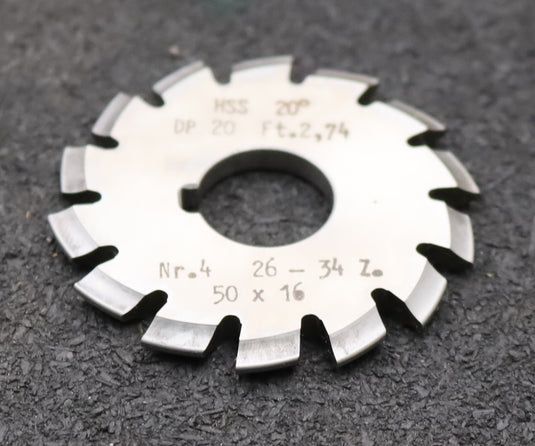 Bild des Artikels DOLD-Zahnformfräser-gear-profile-cutter-DP-20-No.-4--Z=-26-34-EGW-20° Ø50x16mm