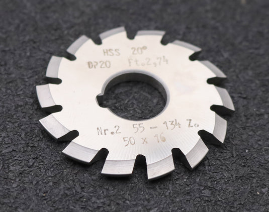 Bild des Artikels DOLD-Zahnformfräser-gear-profile-cutter-DP-20-No.-2--Z=-55-134-EGW-20° Ø50x16mm