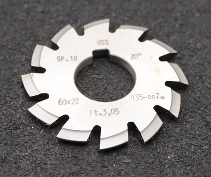 Bild des Artikels DOLD-Zahnformfräser-gear-profile-cutter-DP-18-No.-1--Z=-135-00-EGW-20° Ø60x22mm