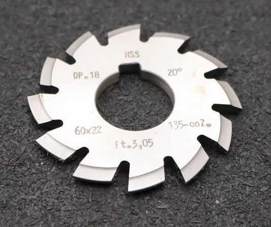 Bild des Artikels DOLD-Zahnformfräser-gear-profile-cutter-DP-18-No.-1--Z=-135-00-EGW-20° Ø60x22mm