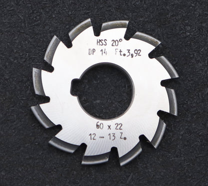 Bild des Artikels DOLD-Zahnformfräser-gear-profile-cutter-DP-14-No.-8--Z=-12-13-EGW-20° Ø60x22mm