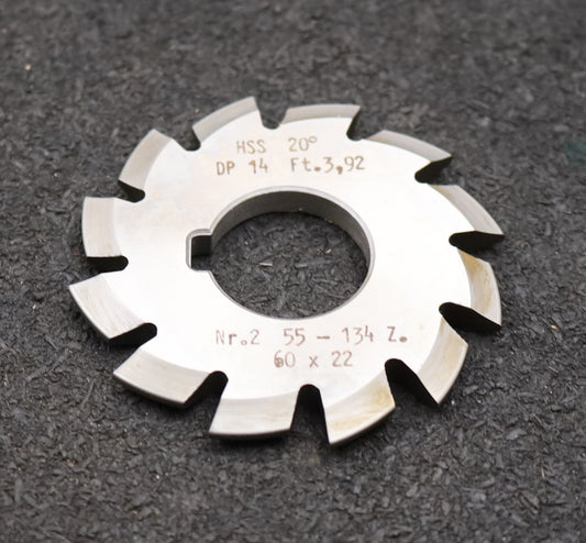 Bild des Artikels DOLD-Zahnformfräser-gear-profile-cutter-DP-14-No.-2--Z=-55-134-EGW-20° Ø60x22mm