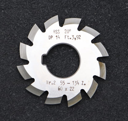 Bild des Artikels DOLD-Zahnformfräser-gear-profile-cutter-DP-14-No.-2--Z=-55-134-EGW-20° Ø60x22mm
