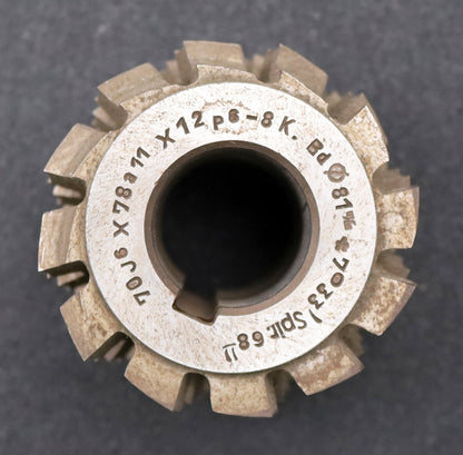 Bild des Artikels Eska-Keilwellen-Wälzfräser-8-Keile-70x78x12mm-mit-Höcker-Ø78x81xØ32mm-mit-LKN