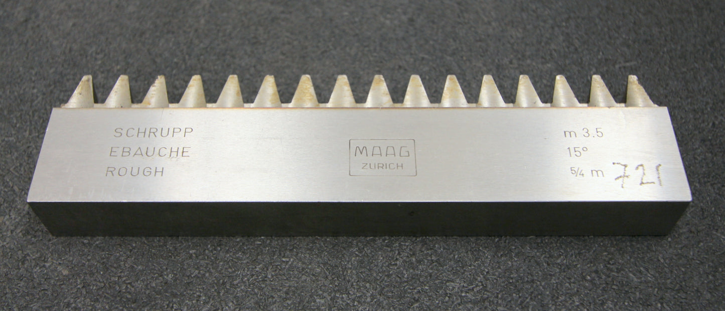 MAAG Hobelkamm rack cutter m= 3,5 Angle 15° - 180x20mm