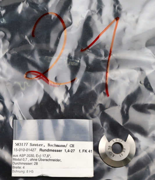 Bild des Artikels DOLD-Rundmesser-für-KLINGELNBERG-FK41-m=1,0-2,0-54-EGW-17,5°-Ø28x4xØ8mm