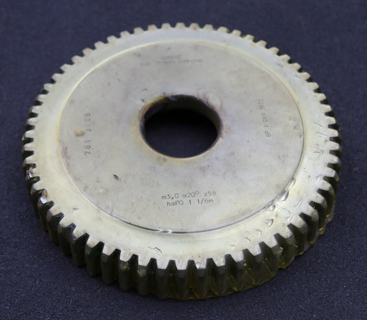 Bild des Artikels LORENZ-Scheibenschneidrad-m=-3mm-EGW-20°-Z=-58-haP0-1-1/6m-BP-I-Ø180x25xØ1-3/4"