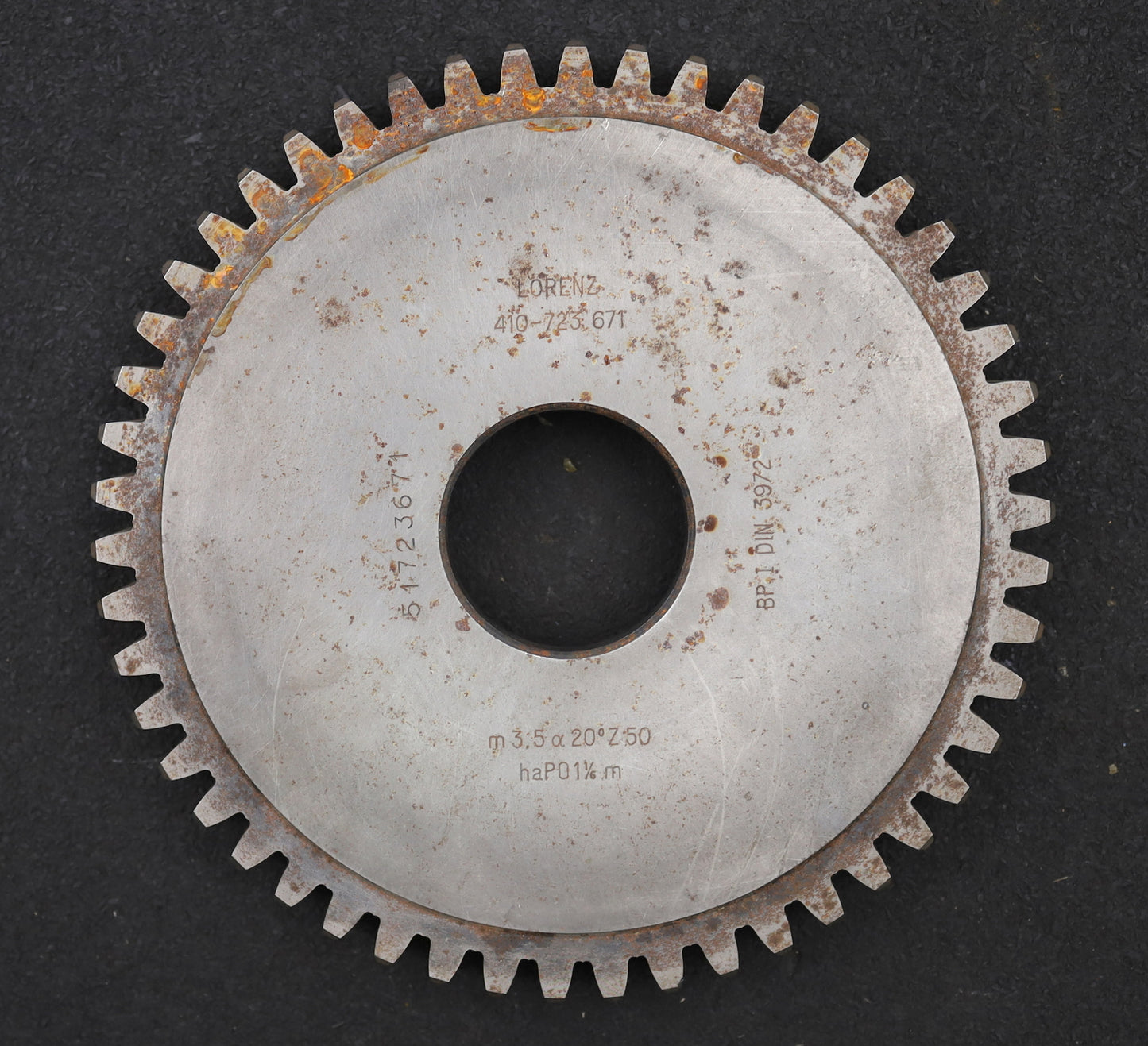 Bild des Artikels LORENZ-Scheibenschneidrad-m=-3,5mm-EGW-20°-Z=-50-haP0-1-1/6m-BPI-Ø182x23xØ1-3/4"