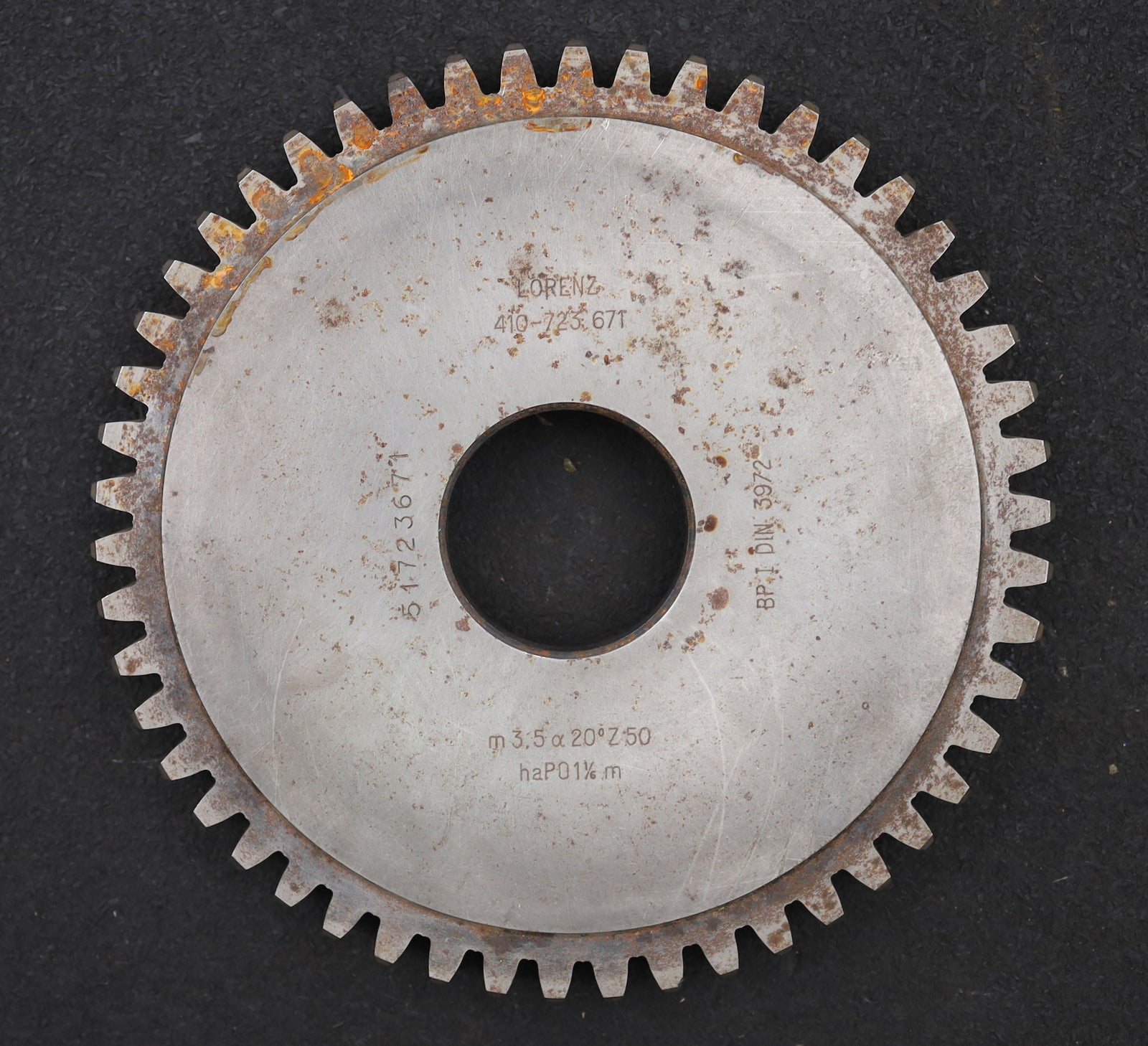 Bild des Artikels LORENZ-Scheibenschneidrad-m=-3,5mm-EGW-20°-Z=-50-haP0-1-1/6m-BPI-Ø182x23xØ1-3/4"
