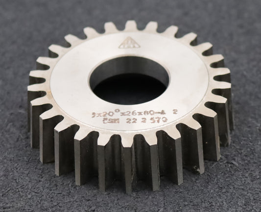 Bild des Artikels TOS-Scheibenschneidrad-m=-3mm-EGW-20°-Z=-26-Ø85x22xØ1-1/4"---zwei-Abschläge