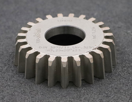 Bild des Artikels LORENZ-Scheibenschneidrad-m=-3,25mm-EGW-20°-Z=-23-ha0=-1,25m-BP-II-DIN3972