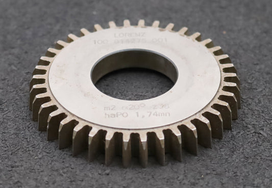 Bild des Artikels LORENZ-Scheibenschneidrad-m=-2mm-EGW-20°-Z=-38-haP0=-1,74mn->Ø80x12xØ1-1/4"