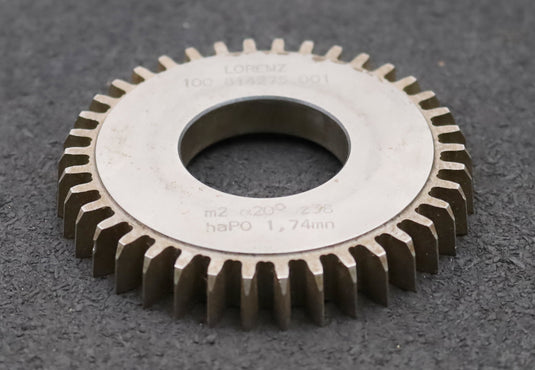 Bild des Artikels LORENZ-Scheibenschneidrad-m=-2mm-EGW-20°-Z=-38-haP0=-1,74mn->Ø80x12xØ1-1/4"