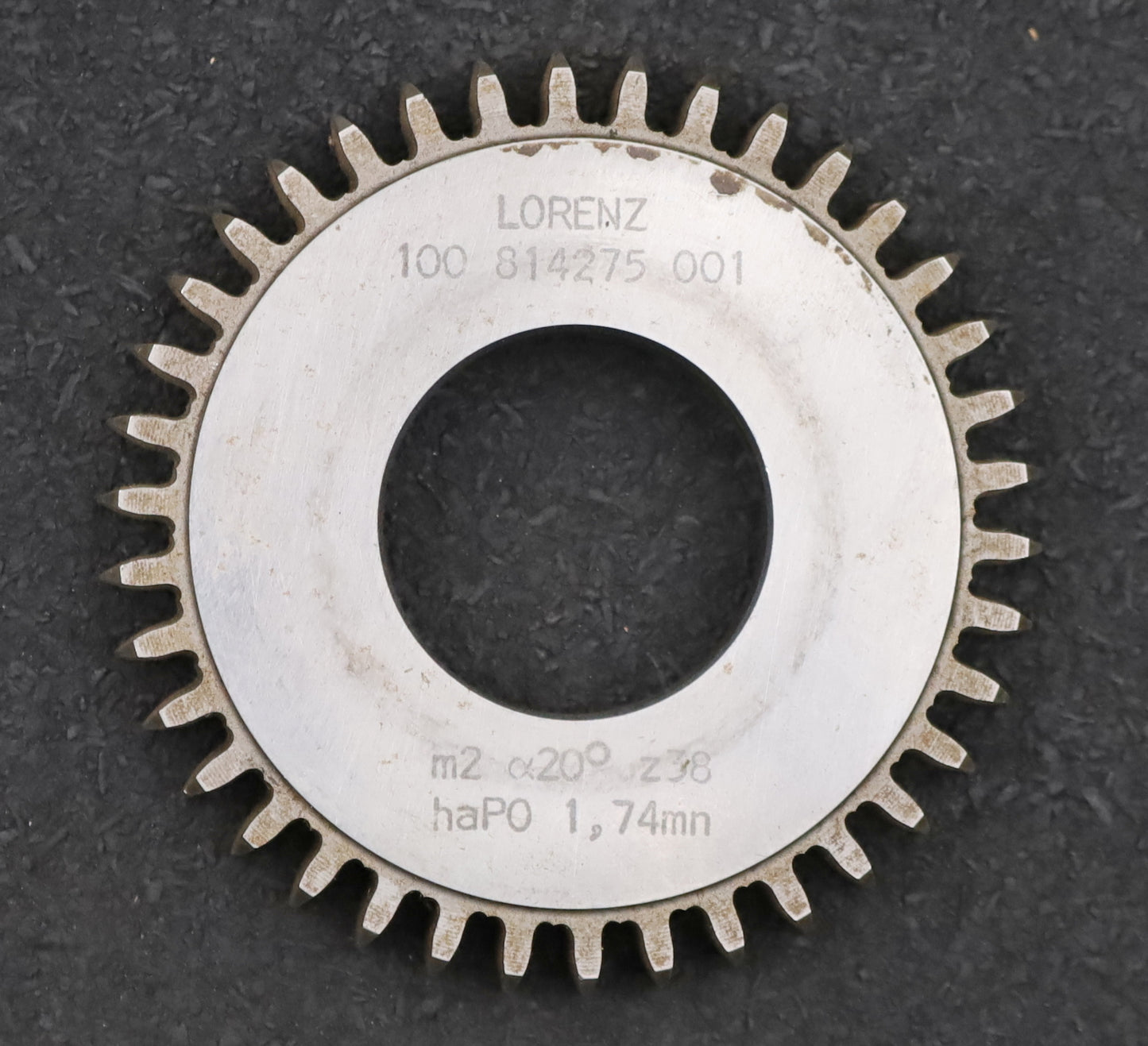 Bild des Artikels LORENZ-Scheibenschneidrad-m=-2mm-EGW-20°-Z=-38-haP0=-1,74mn->Ø80x12xØ1-1/4"