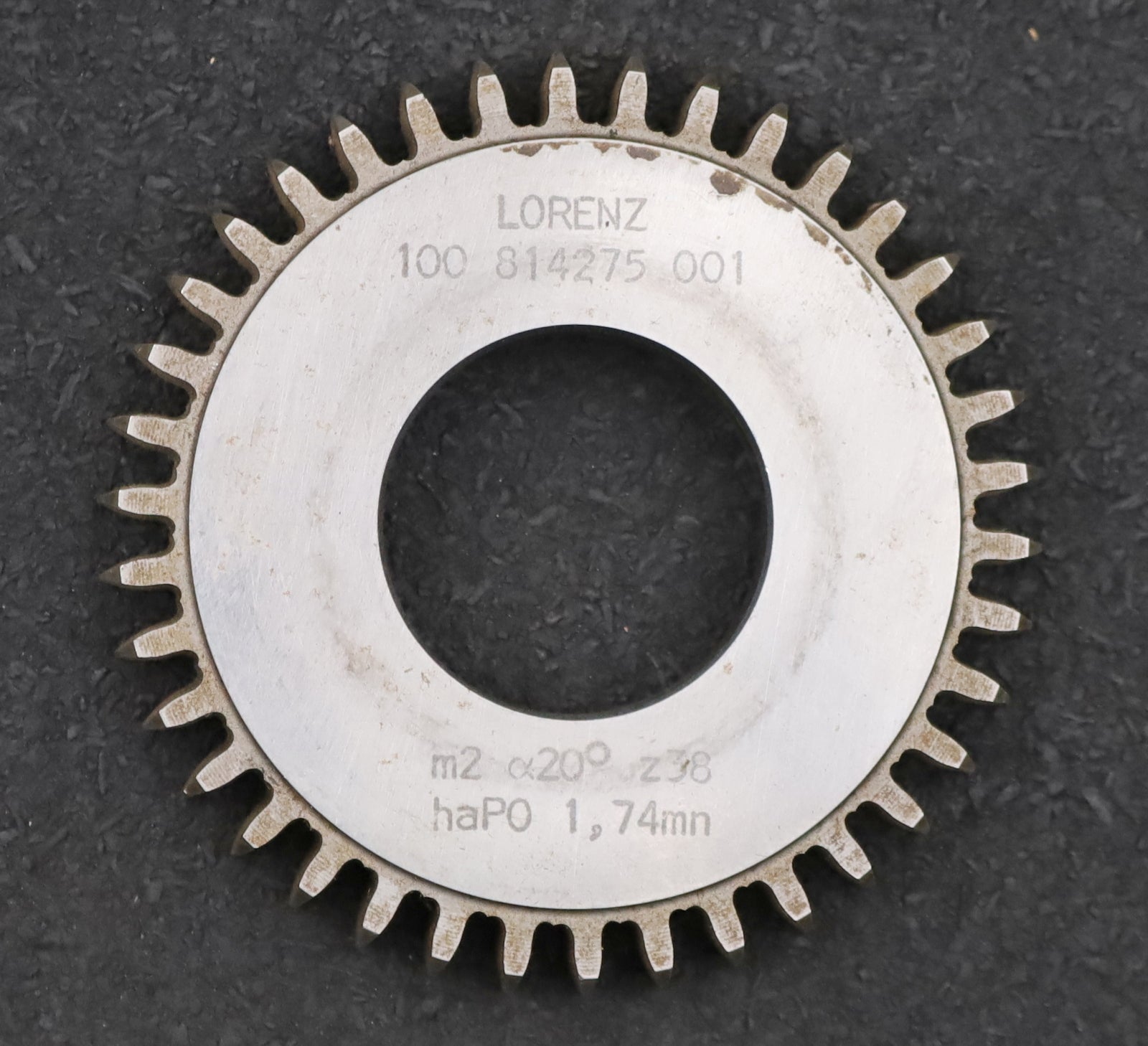 Bild des Artikels LORENZ-Scheibenschneidrad-m=-2mm-EGW-20°-Z=-38-haP0=-1,74mn->Ø80x12xØ1-1/4"