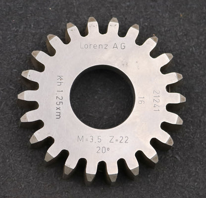 Bild des Artikels LORENZ-Scheibenschneidrad-m=-3,5mm-EGW-20°-Z=-22-Kh=-1,25xm-Ø87x21xØ1-3/4"