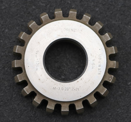 Bild des Artikels LORENZ-Scheibenschneidrad-m=-3mm-EGW-20°-Z=-21-hkw=-1,25m-Ø67x15xØ25mm-gebraucht