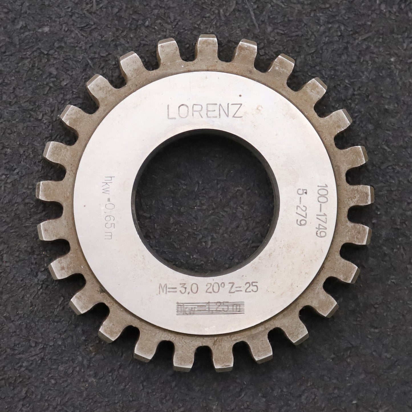 Bild des Artikels LORENZ-Scheibenschneidrad-m=-3mm-EGW-20°-Z=-25-hkw=-0,65m-Ø79x15xØ1-1/4"