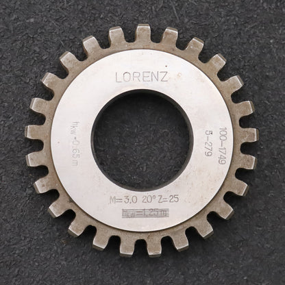 Bild des Artikels LORENZ-Scheibenschneidrad-m=-3mm-EGW-20°-Z=-25-hkw=-0,65m-Ø79x15xØ1-1/4"