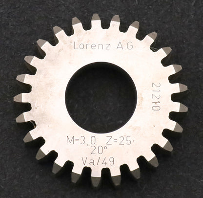 Bild des Artikels LORENZ-Scheibenschneidrad-m=-3mm-EGW-20°-Z=-25-Ø83x20xØ1-1/4"-gebraucht