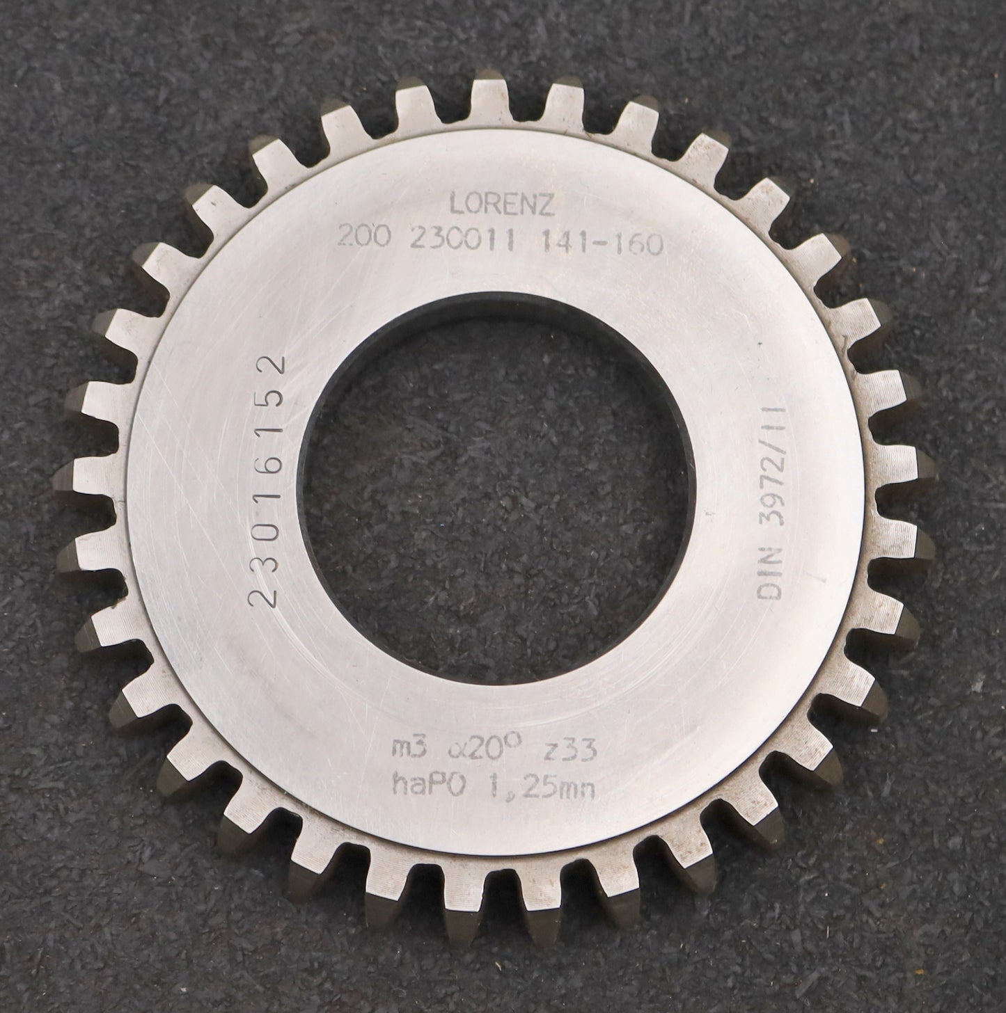 Bild des Artikels LORENZ-Scheibenschneidrad-m=-3mm-EGW-20°-Z=-33-haP0-1,25m-BP-II-Ø106x13xØ1-3/4"