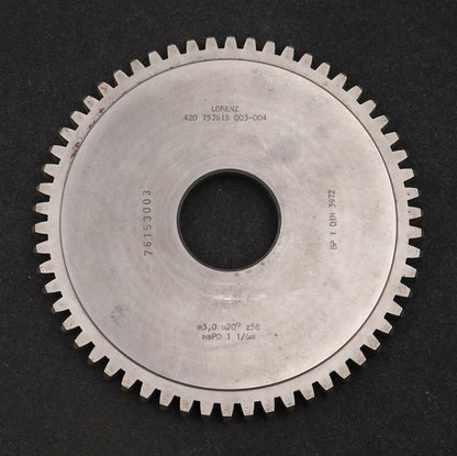 Bild des Artikels LORENZ-Scheibenschneidrad-m=-3,0mm-EGW-20°-Z=-58-haP0=-1-1/6m-BP-I-DIN3972