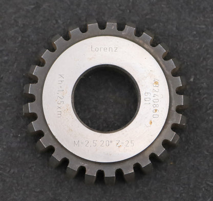 Bild des Artikels LORENZ-Scheibenschneidrad-m=-2,5mm-EGW-20°-Z=-25-hkw=-1,25xm-Ø66x15xØ25mm