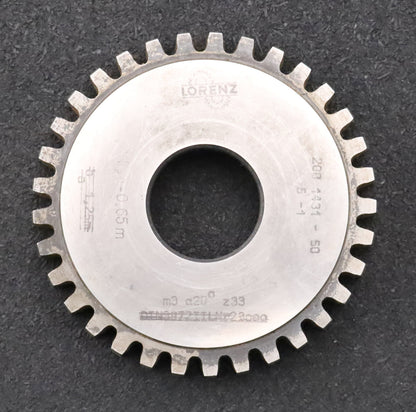 Bild des Artikels LORENZ-Scheibenschneidrad-m=-3mm-EGW-20°-Z=-33-ha0=-0,65m-Ø103x21xØ1-1/4''