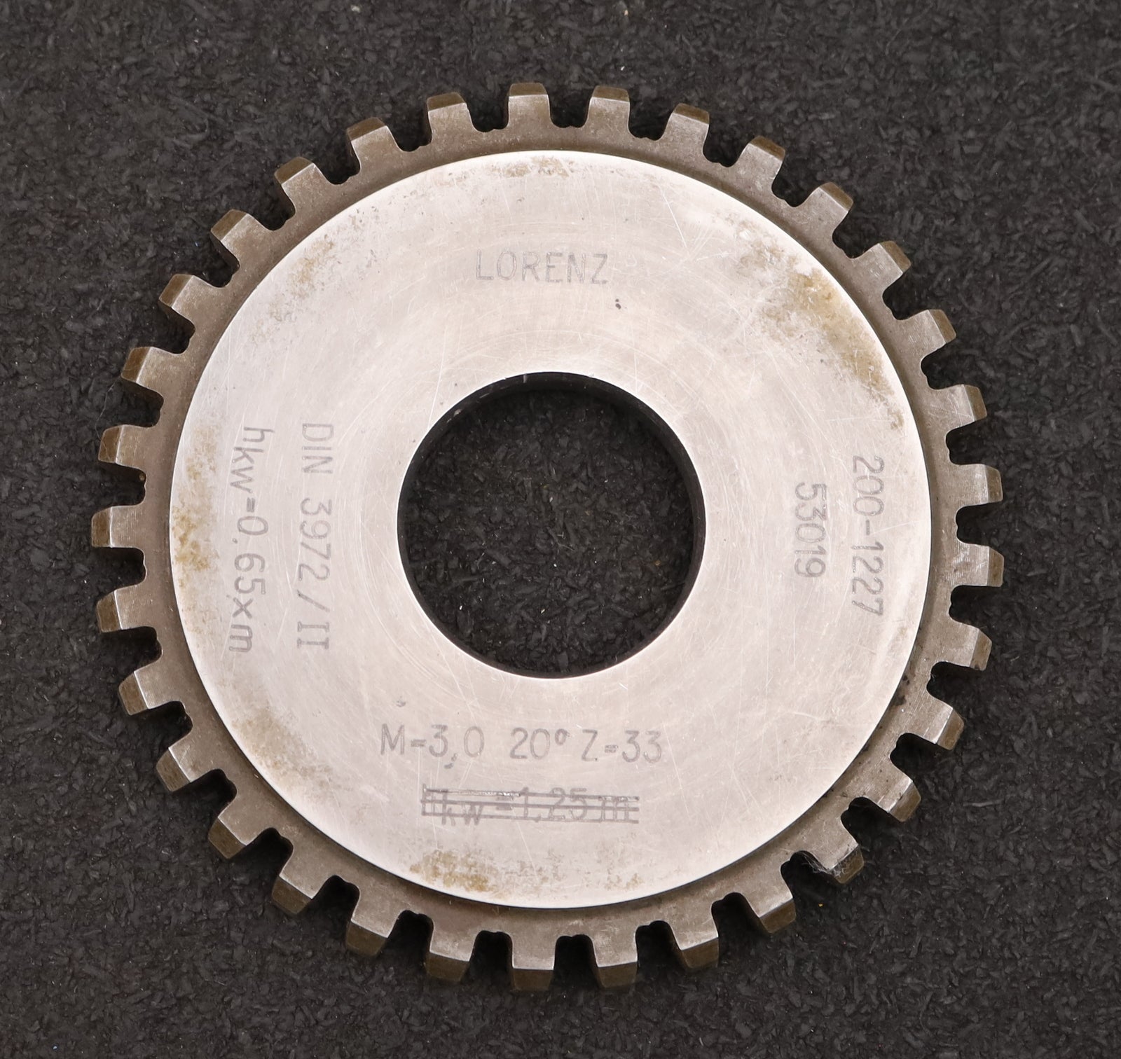 Bild des Artikels LORENZ-Scheibenschneidrad-m=-3mm-EGW-20°-Z=-33-hkw=-0,65xm-BP-II-Ø101x10xØ1-1/4"