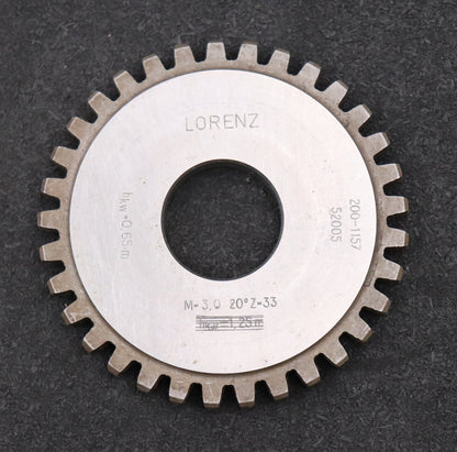 Bild des Artikels LORENZ-Scheibenschneidrad-m=-3mm-EGW-20°-Z=-33-hkw=-0,65m-Ø101x10xØ1-1/4''