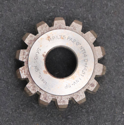 Bild des Artikels Scheibenschneidrad-m=-3,75mm-EGW-20°-Z=-14-Ø62x21xØ20mm-gebraucht-ein-Abschlag