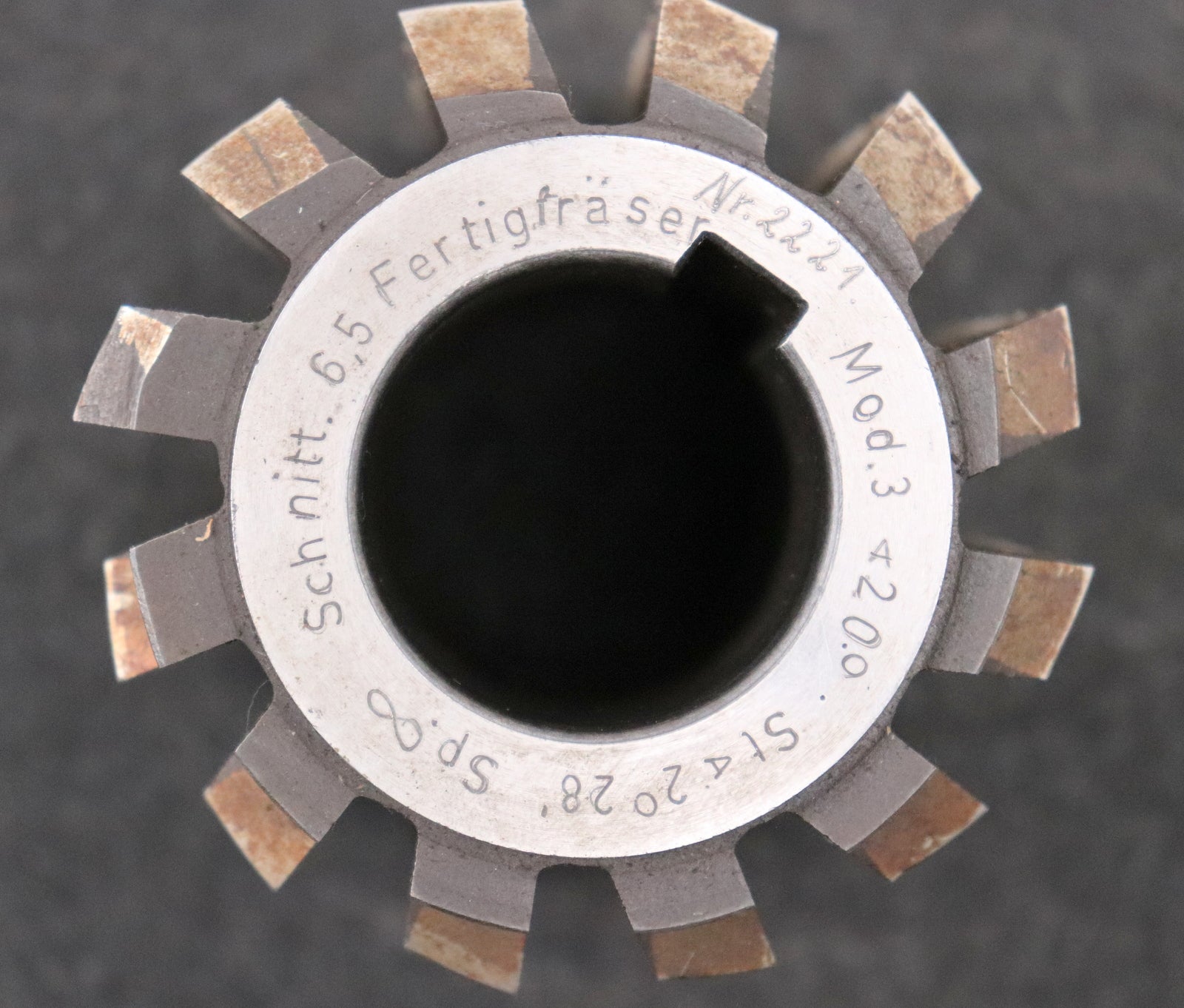 Bild des Artikels HENTZEN-Zahnrad-Wälzfräser-gear-hob-m=-3,5mm-EGW-20°-Ø80x70xØ32mm-mit-LKN