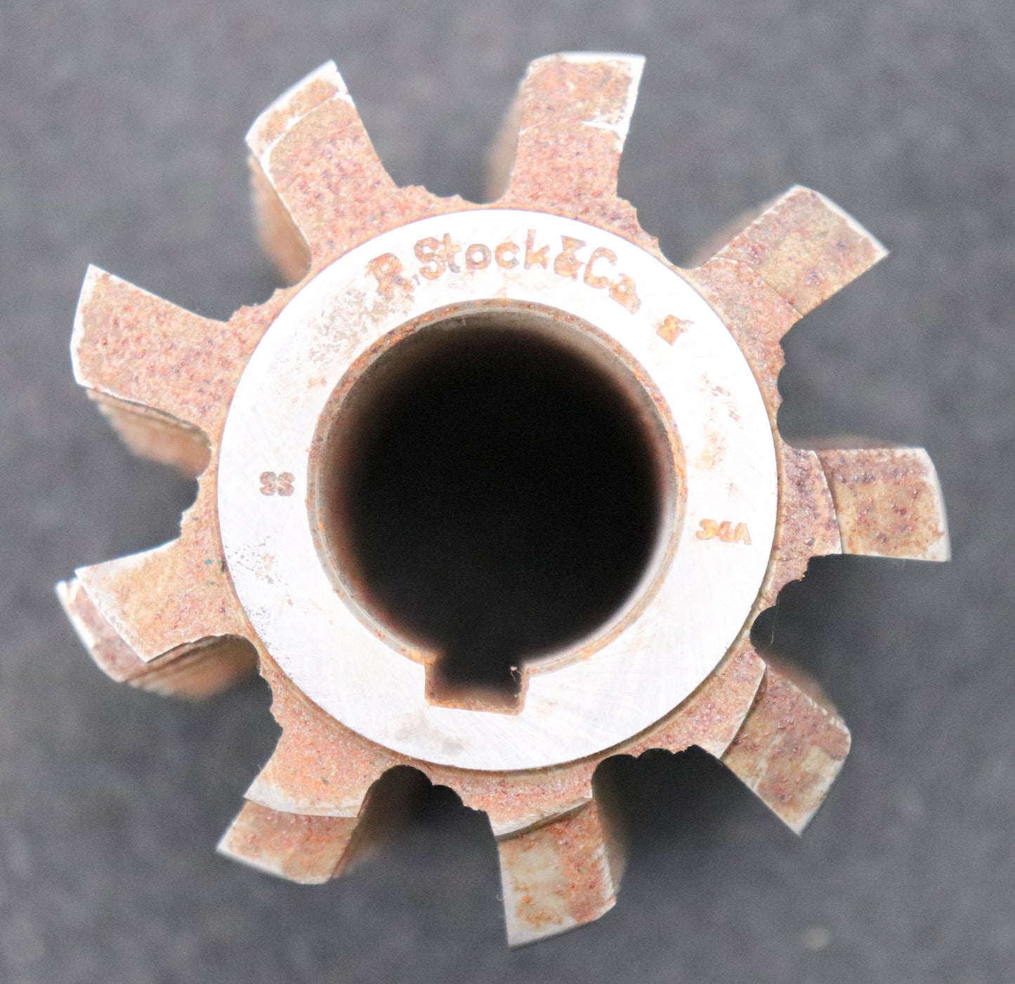 Bild des Artikels R.STOCK-Zahnrad-Wälzfräser-gear-hob-m=-3,5mm-EGW-20°-Ø71x76xØ27mm-mit-LKN