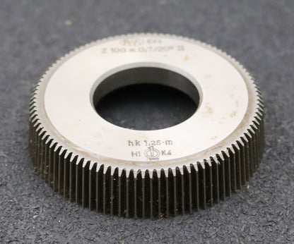 Bild des Artikels PWS-Scheibenschneidrad-m=-0,7mm-EGW-20°-Zähnezahl=-100-hk-1,25m-BPII-