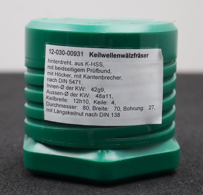 Bild des Artikels DOLD-Keilwellen-Wälzfräser-spline-hob-DIN-5471-4-Keile-42g9x48a11x12h10