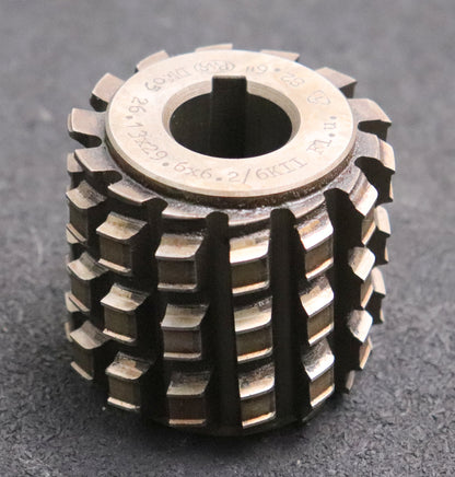 Bild des Artikels PWS-Keilwellen-Wälzfräser-6-Keile-26,13x29,6x6,2-mit-Höcker-Ø59x56xØ22mm