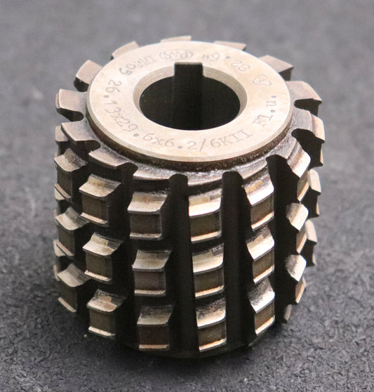 Bild des Artikels PWS-Keilwellen-Wälzfräser-6-Keile-26,13x29,6x6,2-mit-Höcker-Ø59x56xØ22mm