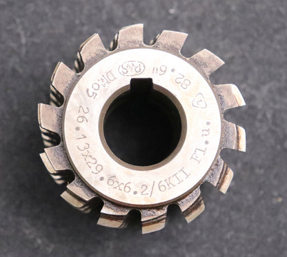 Bild des Artikels PWS-Keilwellen-Wälzfräser-6-Keile-26,13x29,6x6,2-mit-Höcker-Ø59x56xØ22mm