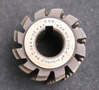 Bild des Artikels HENTZEN&CO-Keilwellen-Wälzfräser-6-Keile-28,2x33x8,2-mit-Höcker-Fertigfräser