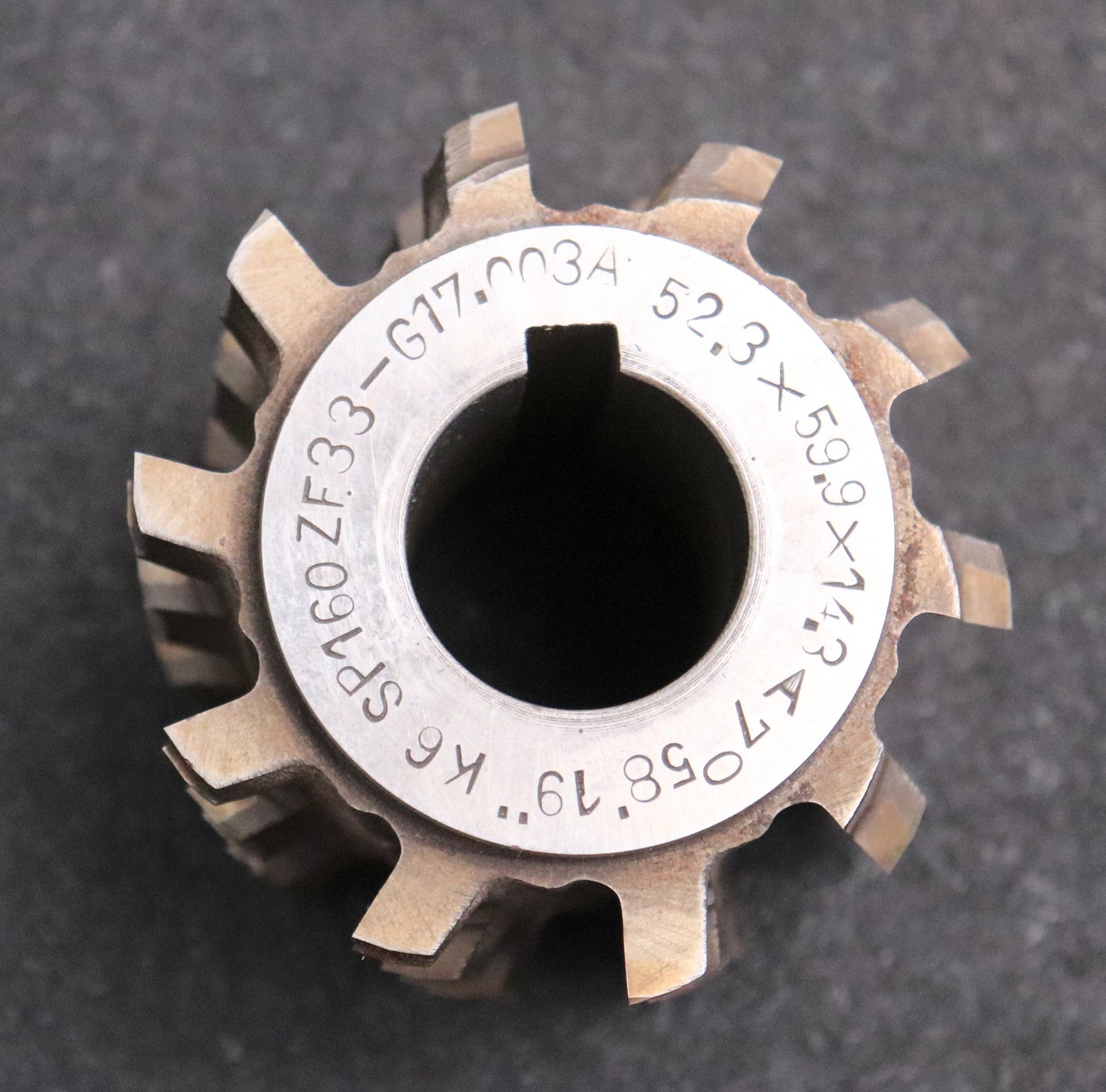 Bild des Artikels Keilwellen-Wälzfräser-6-Keile-52,3x59,9x14,3-mit-Höcker-Vorfräser-Ø73x70xØ27mm