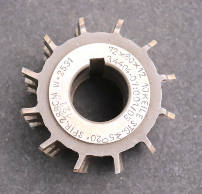 Bild des Artikels Keilwellen-Wälzfräser-10-Keile-72x82x12-mit-Höcker-Fertigfräser-Ø91x65xØ32mm