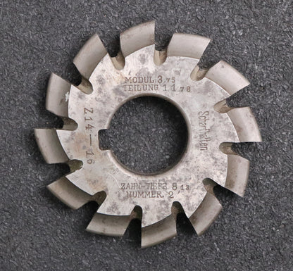 Bild des Artikels WESSELMANN-Zahnformfräser-m=-3,75-No.-2-Zähnezahlbereich-Z=-14-16