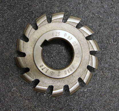 Halbrund-Formfräser konvex Radiusfräser Radius 2,5mm - 63x10x22mm 14 Spannuten