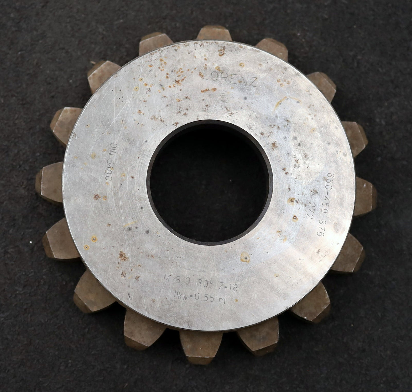 LORENZ Glockenschneidrad für Zahnwellen DIN5480 m= 8mm EGW 30° Z=16 hkw=0,55m
