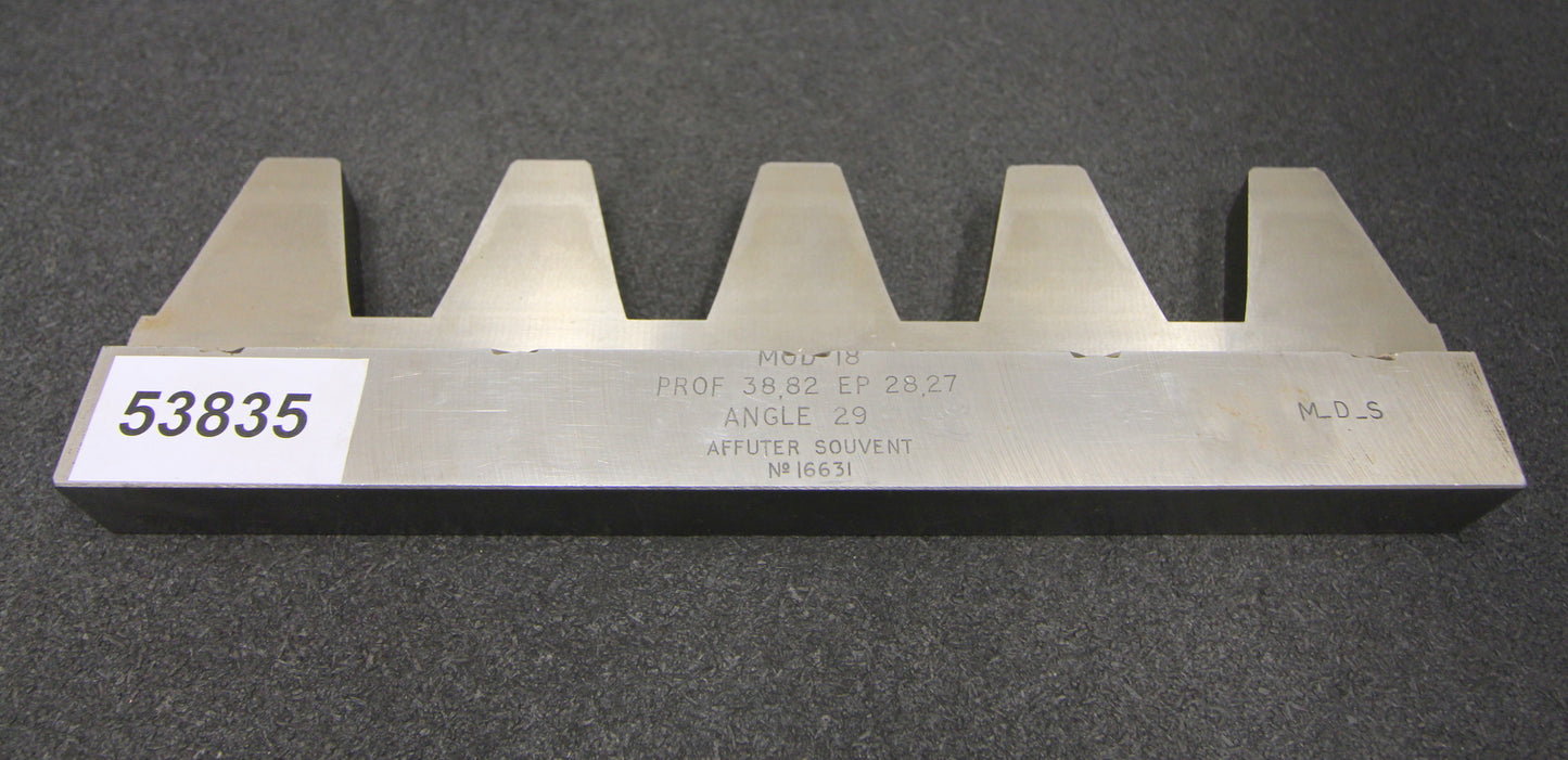 ROLLET PARIS Hobelkamm rack cutter m= 18 Angle 29° Z=5