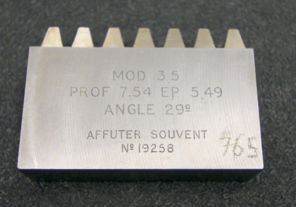 ROLLET PARIS Hobelkamm rack cutter m= 3,5 Angle 29°